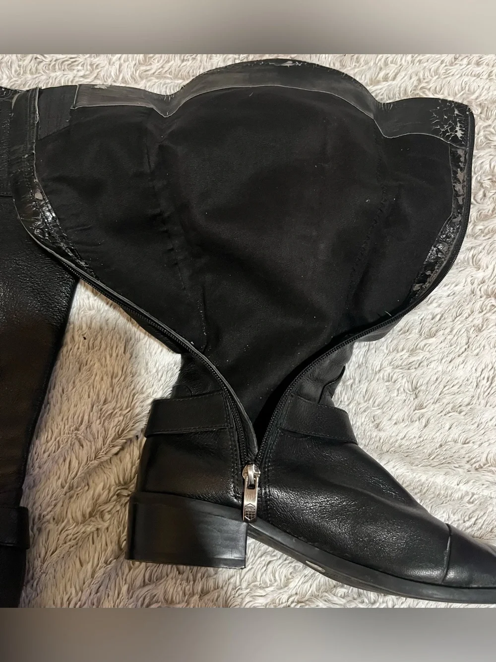Vince Camuto Black Leather knee high riding  Boots